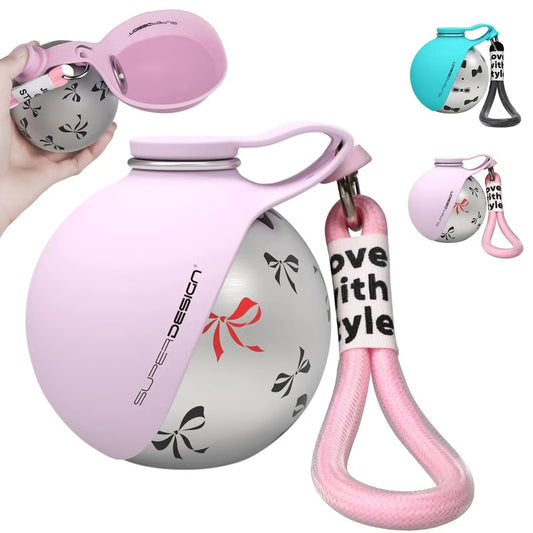 Creative Portable Pet Stainless Steel Water Cup β Small Dog Water Bottle & Convenient Puppy Travel Water Dispenser for Walking, Hiking & Outdoor Use
