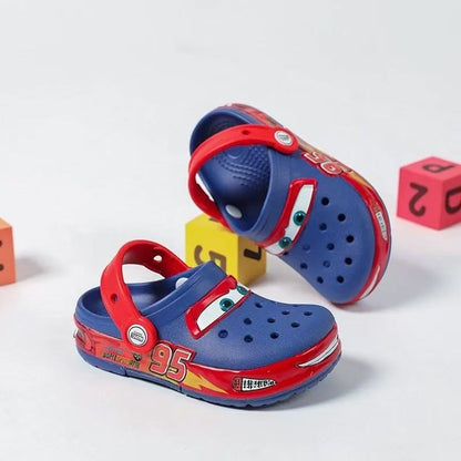 (Genuine) Kids Lightning 𝗠𝗰𝗤𝘂𝗲𝗲𝗻 Racing LED Clogs | Comfortable Non-Slip Sandals for Boys & Girls