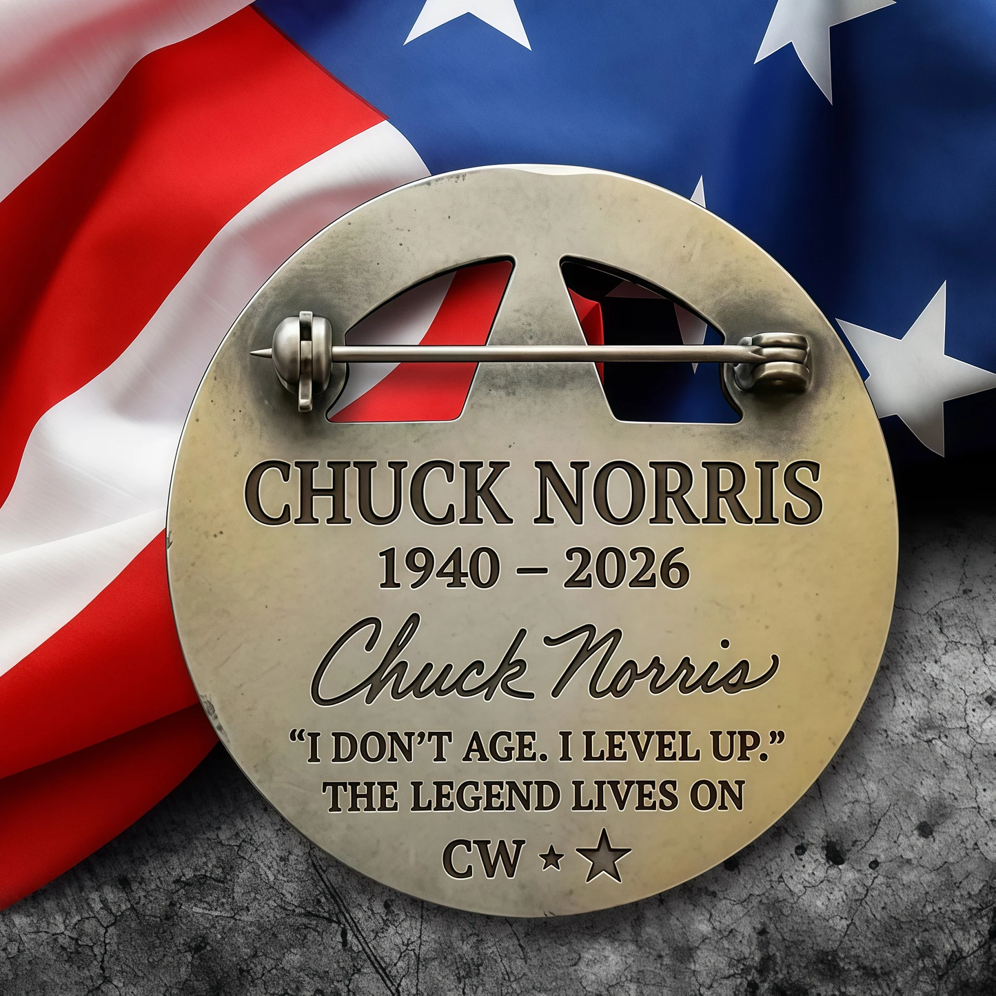 Chuck Norris Texas Ranger Cordell Walker Memorial Limited Edition Pin