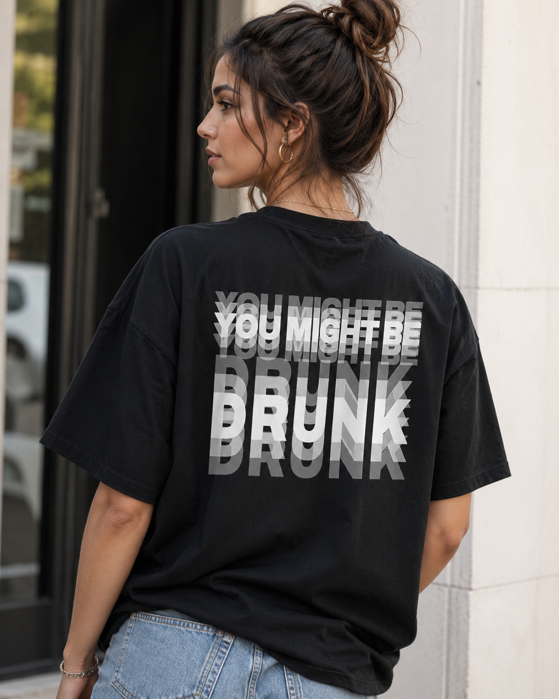You Might Be Drunk Trippy Effect Print T-shirt