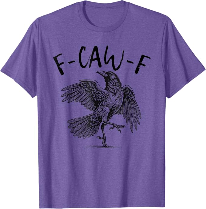 Black Crow F-Caw-F Funny Screaming Chicken T-Shirt