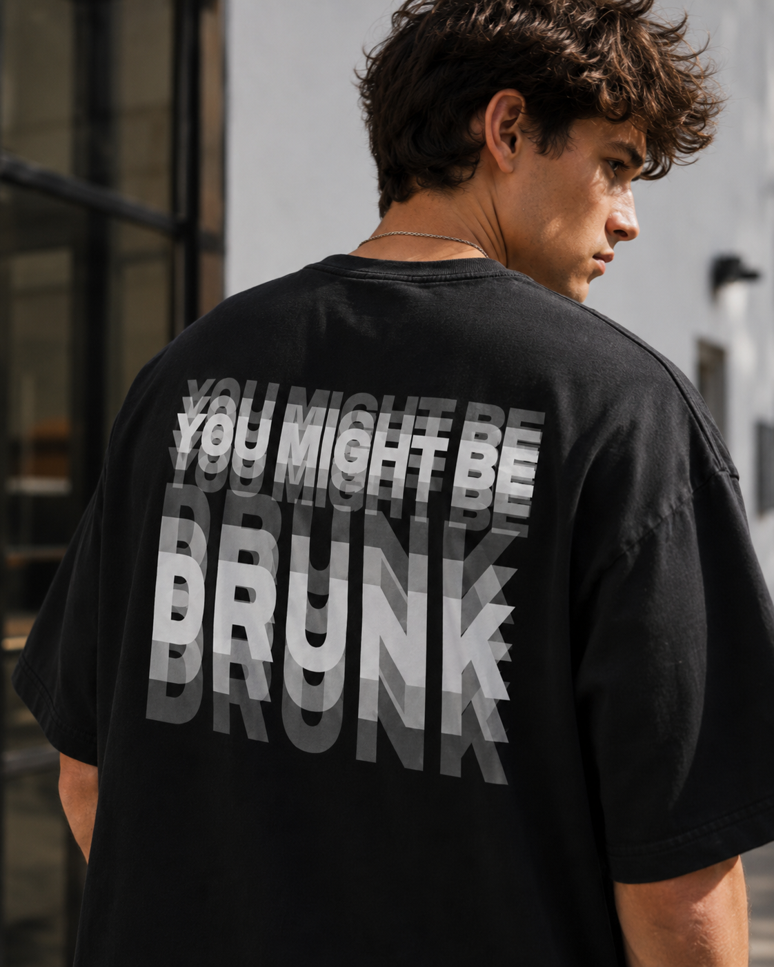You Might Be Drunk Trippy Effect Print T-shirt